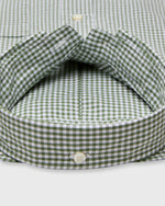 Load image into Gallery viewer, Button-Down Sport Shirt in Olive Small Gingham Poplin
