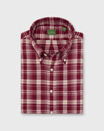 Load image into Gallery viewer, Button-Down Sport Shirt in Garnet/Bone Madras
