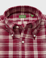 Load image into Gallery viewer, Button-Down Sport Shirt in Garnet/Bone Madras
