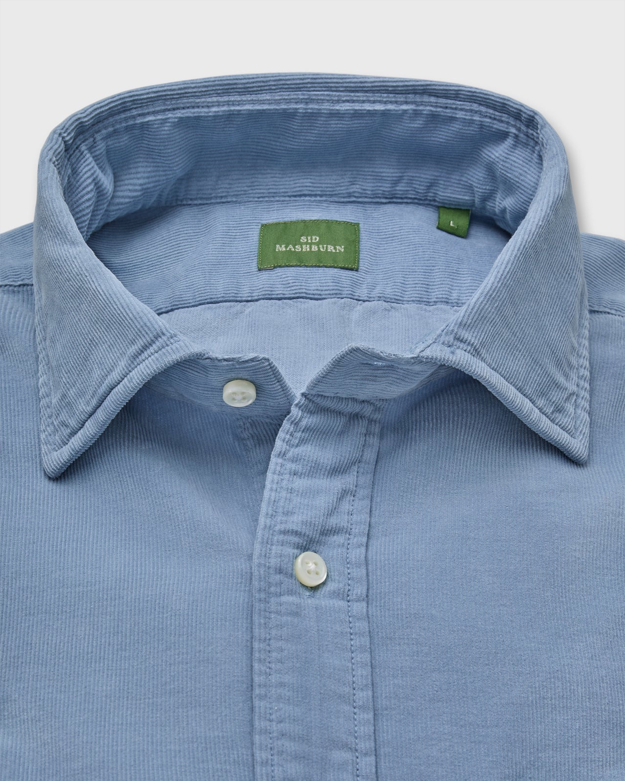 Spread Collar Sport Shirt in Glacier Corduroy