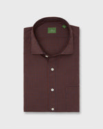 Load image into Gallery viewer, Spread Collar Sport Shirt in Maple/Blue Check Poplin
