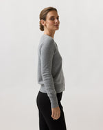 Load image into Gallery viewer, Rosie Cardigan in Mid Heather Grey Cashmere
