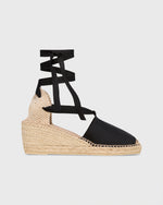 Load image into Gallery viewer, Pia High Espadrille in Black Canvas
