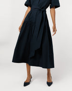 Load image into Gallery viewer, Nathalie Dress in Navy Paperweight Stretch Poplin
