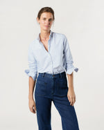 Load image into Gallery viewer, Schoolgirl Shirt in Blue University Stripe Oxford
