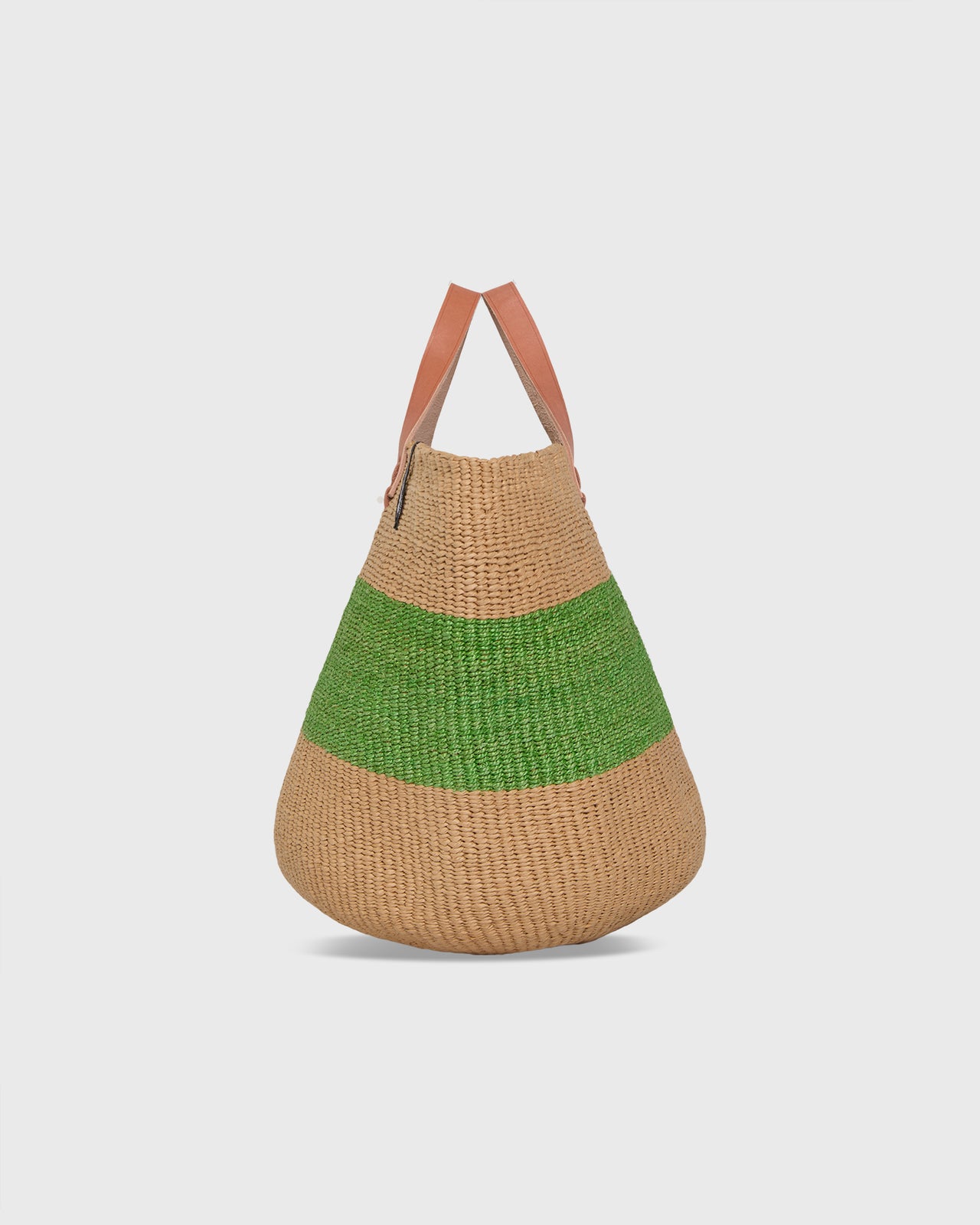 Majani Market Basket in One Thick Stripe Green