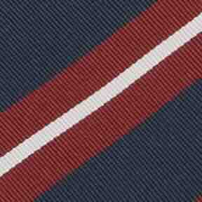 Silk/Cotton Mogador Tie in Navy/Red/Bone Stripe