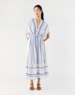 Load image into Gallery viewer, Leila Plunge Dress in Tiki Azure
