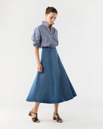 Load image into Gallery viewer, The Uma Midi Denim Skirt in Danube

