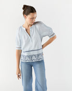 Load image into Gallery viewer, Faye Puff Sleeve Blouse in Celeste
