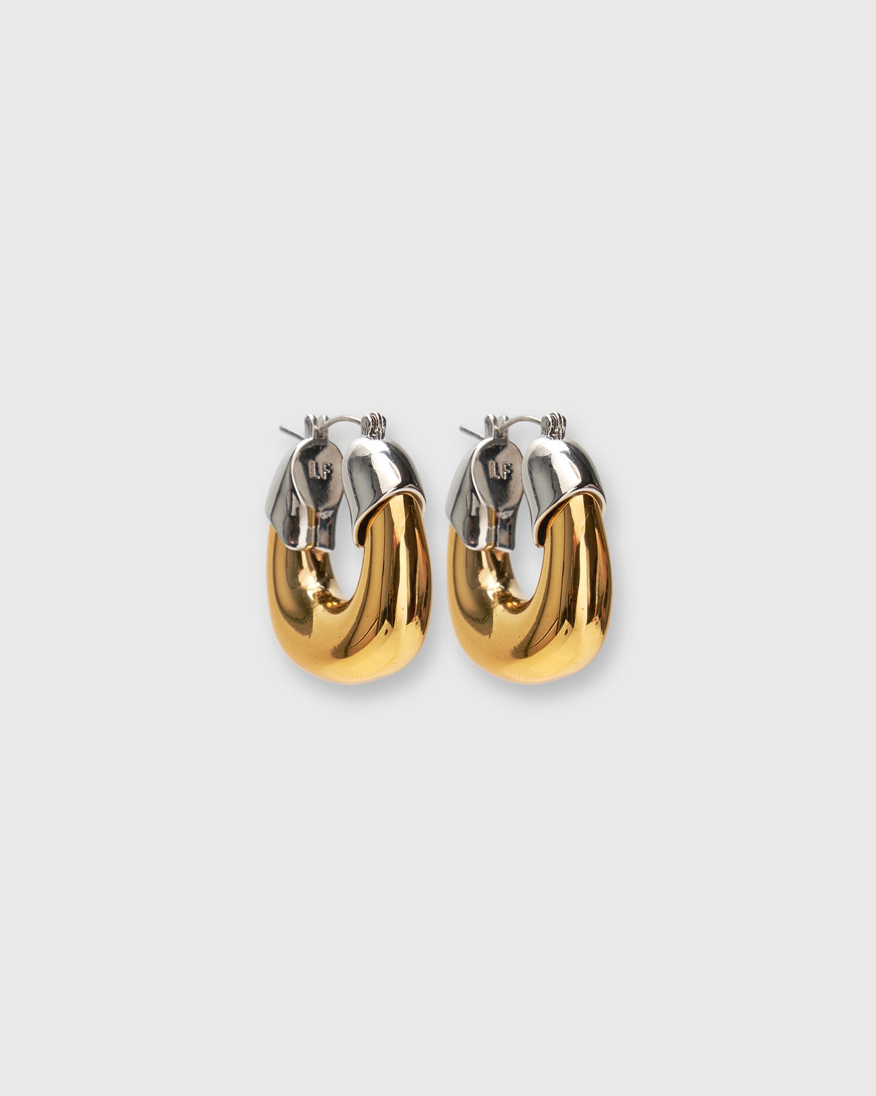 Mini Organic Hoop Earrings in Mix Metal