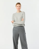 Load image into Gallery viewer, Kit Crewneck Sweater in Pale Heather Grey Cashmere
