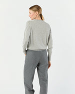 Load image into Gallery viewer, Kit Crewneck Sweater in Pale Heather Grey Cashmere
