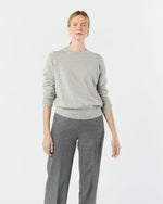Load image into Gallery viewer, Kit Crewneck Sweater in Pale Heather Grey Cashmere
