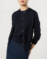 Load image into Gallery viewer, Rosie Cardigan in Deep Navy Cotton/Silk
