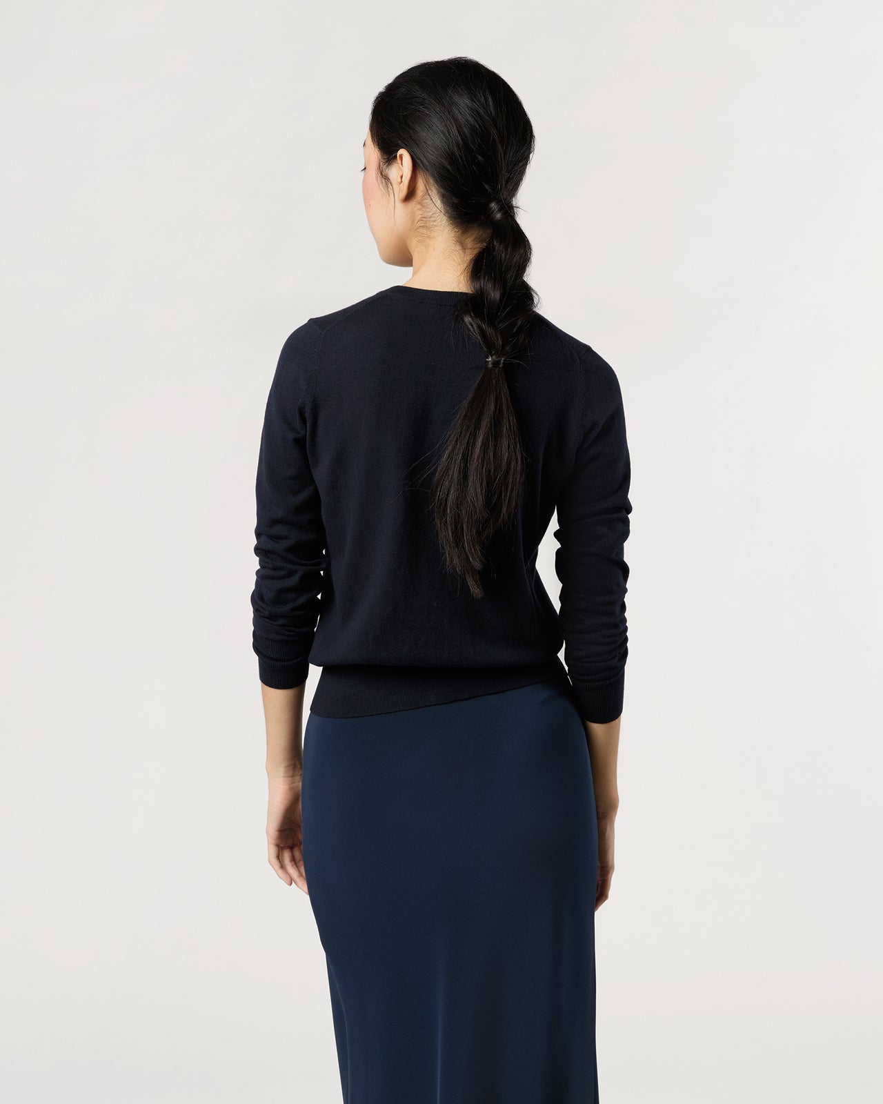 Rosie Cardigan in Deep Navy Cotton/Silk