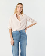 Load image into Gallery viewer, Frill Blouse in Pale Pink Silk Crepe de Chine
