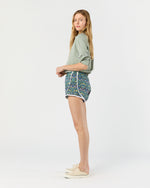Load image into Gallery viewer, Track Short in Green/Blue Strawberry Thief Liberty Fabric
