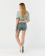 Load image into Gallery viewer, Track Short in Green/Blue Strawberry Thief Liberty Fabric
