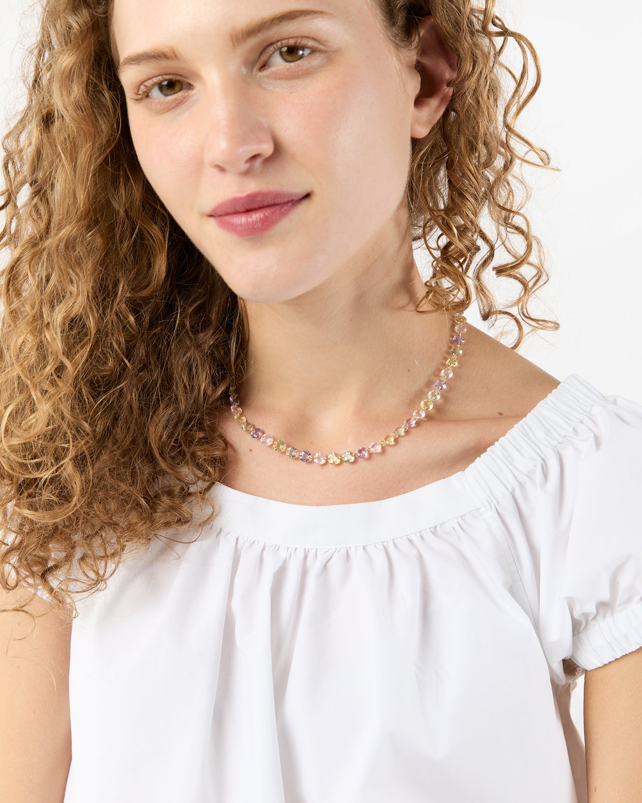 Small Lady Like Necklace in Multicolored Pastel