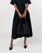 Load image into Gallery viewer, Mallie Handwoven Tote in Black Leather
