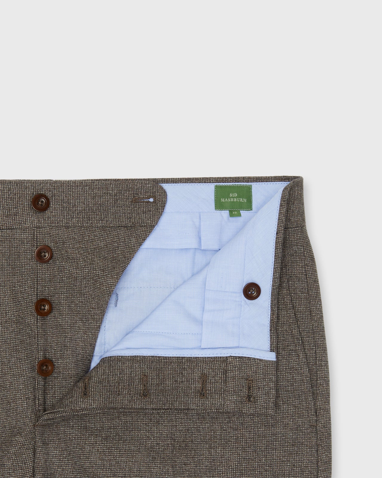 Field Trouser in Brown/Bone Micro Houndstooth
