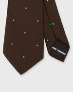 Load image into Gallery viewer, Silk Woven Tie in Brown/Sky Dot
