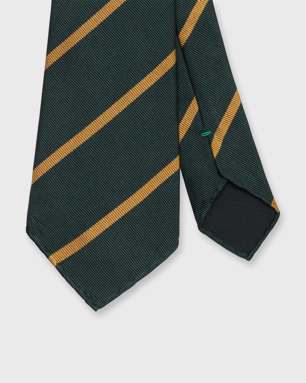 Silk Woven Tie in Green/Gold Bar Stripe