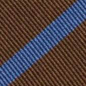 Silk Woven Tie in Brown/Blue Bar Stripe