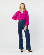 Load image into Gallery viewer, Ariana Blouse in Magenta Silk Crepe de Chine

