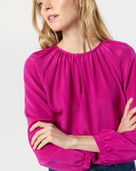 Load image into Gallery viewer, Ariana Blouse in Magenta Silk Crepe de Chine
