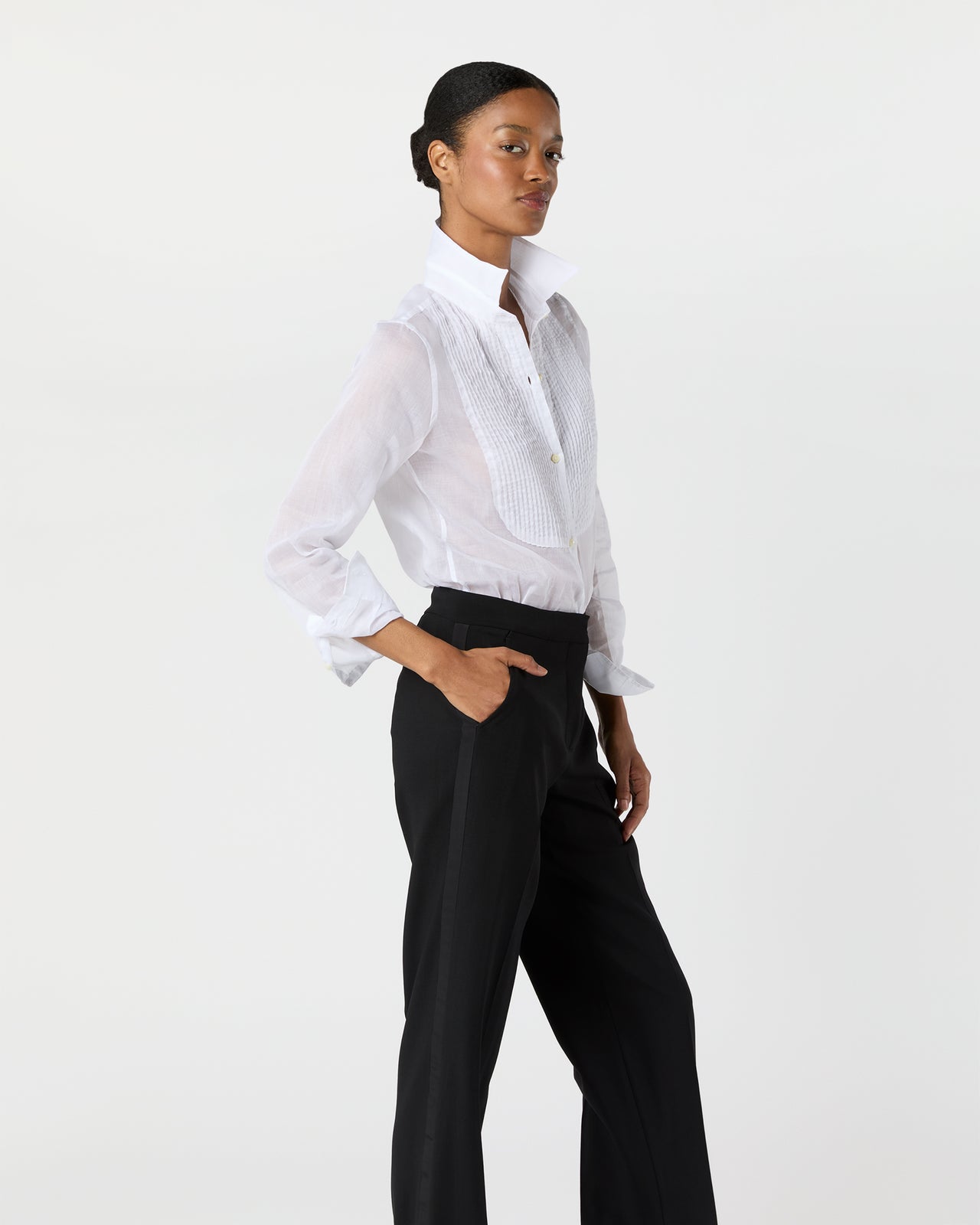 Hattie Shirt in White Organdy