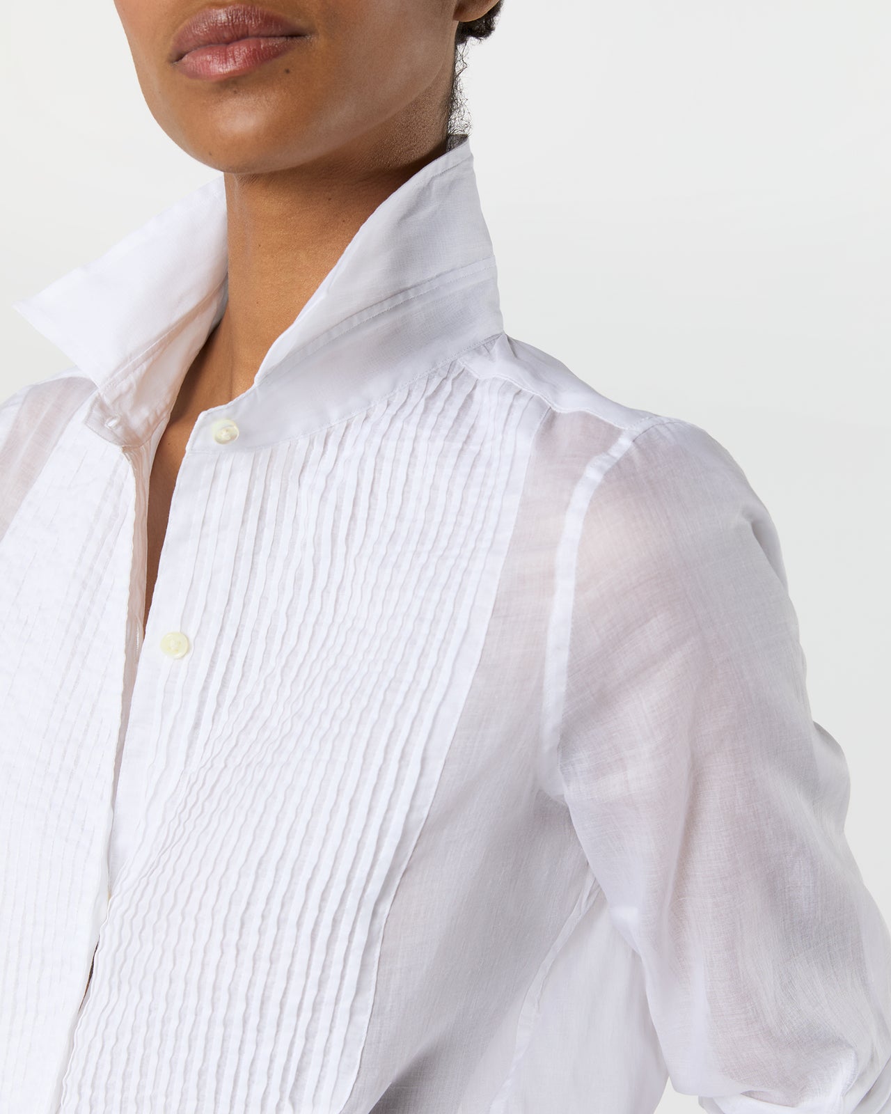 Hattie Shirt in White Organdy