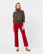 Load image into Gallery viewer, Lara Knit Flare Cropped Pant in Red Supima Cotton
