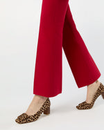 Load image into Gallery viewer, Lara Knit Flare Cropped Pant in Red Supima Cotton
