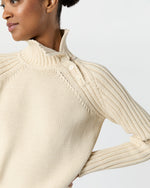 Load image into Gallery viewer, Ines Side Funnel-Neck Sweater in Cream Cotton Tape Yarn
