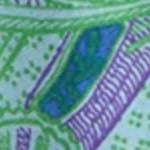 Silk Tied Up Scarf in Purple/Green Butterfly Block Print Silk Twill