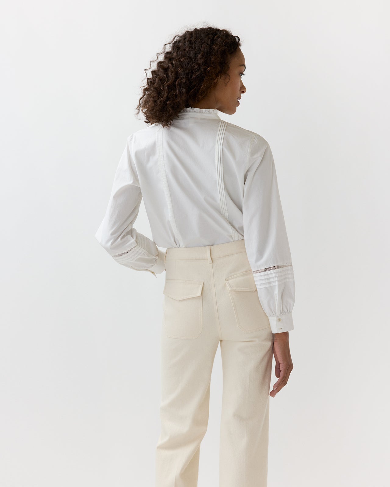 Lina Blouse in Ivory Poplin