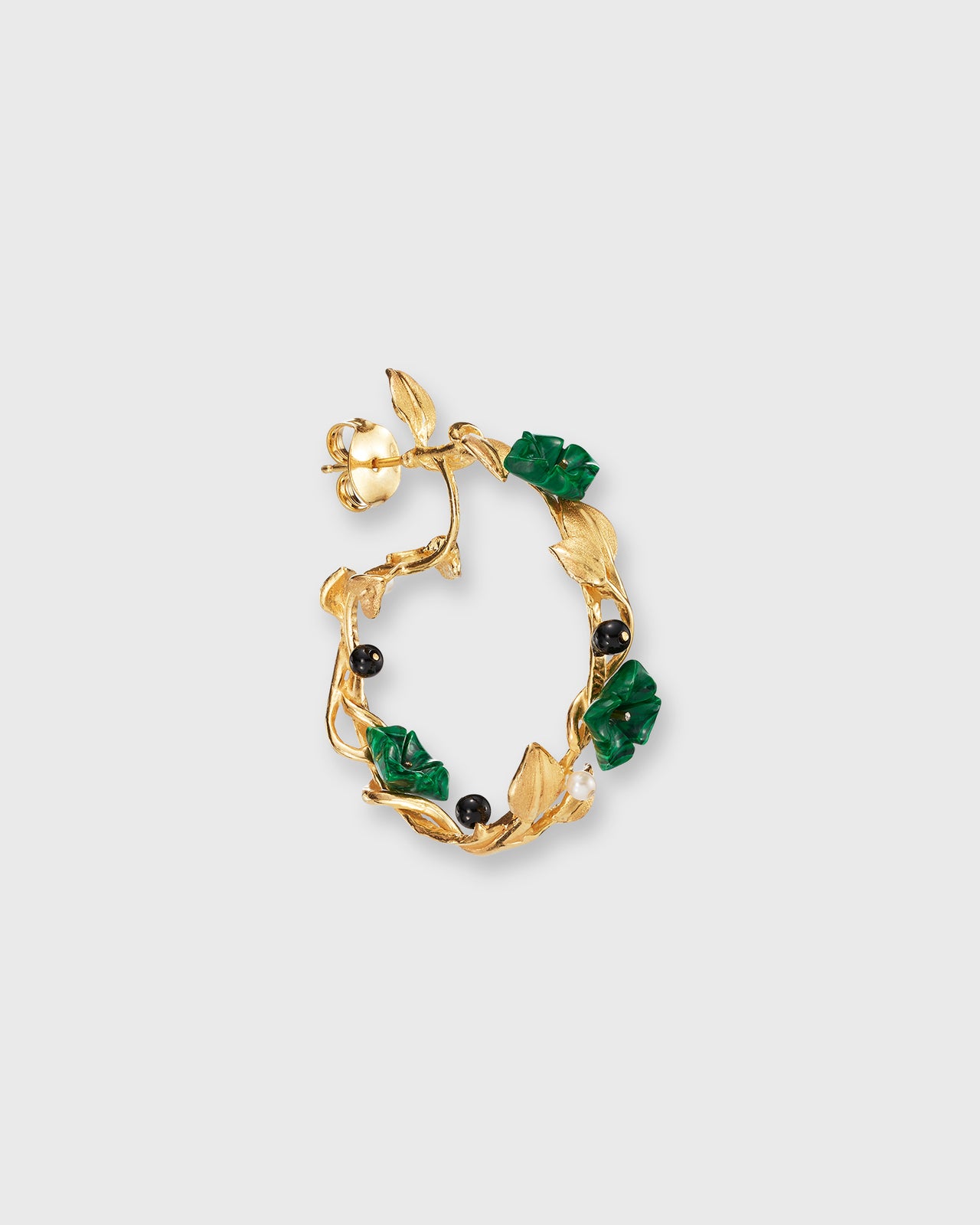 Mini Flower Whirl Earrings in Malachite