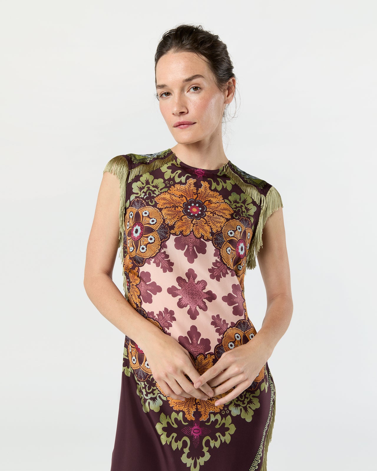 Valkyrie Dress in Burgundy Bounty Silk Voile