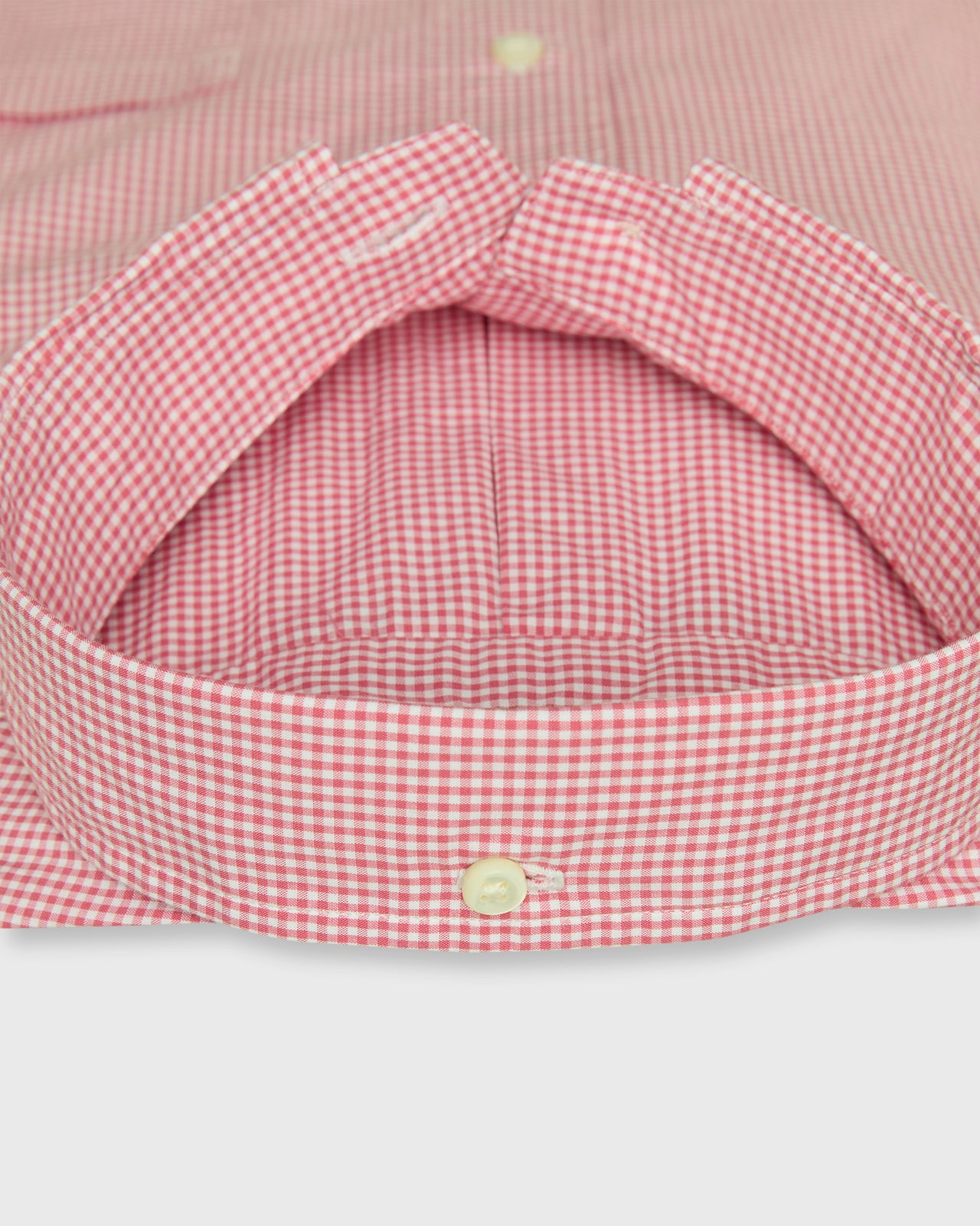 Button-Down Sport Shirt in Red Micro Gingham Poplin
