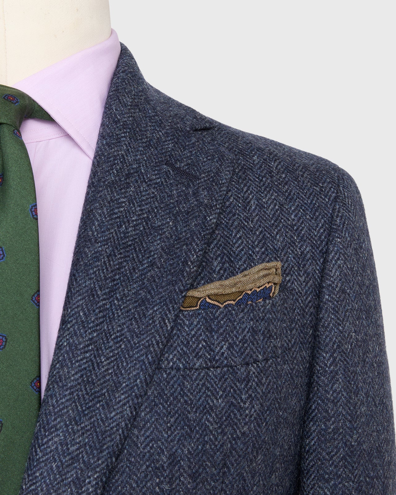 Kincaid No. 2 Jacket in Navy/Blue Herringbone Tweed