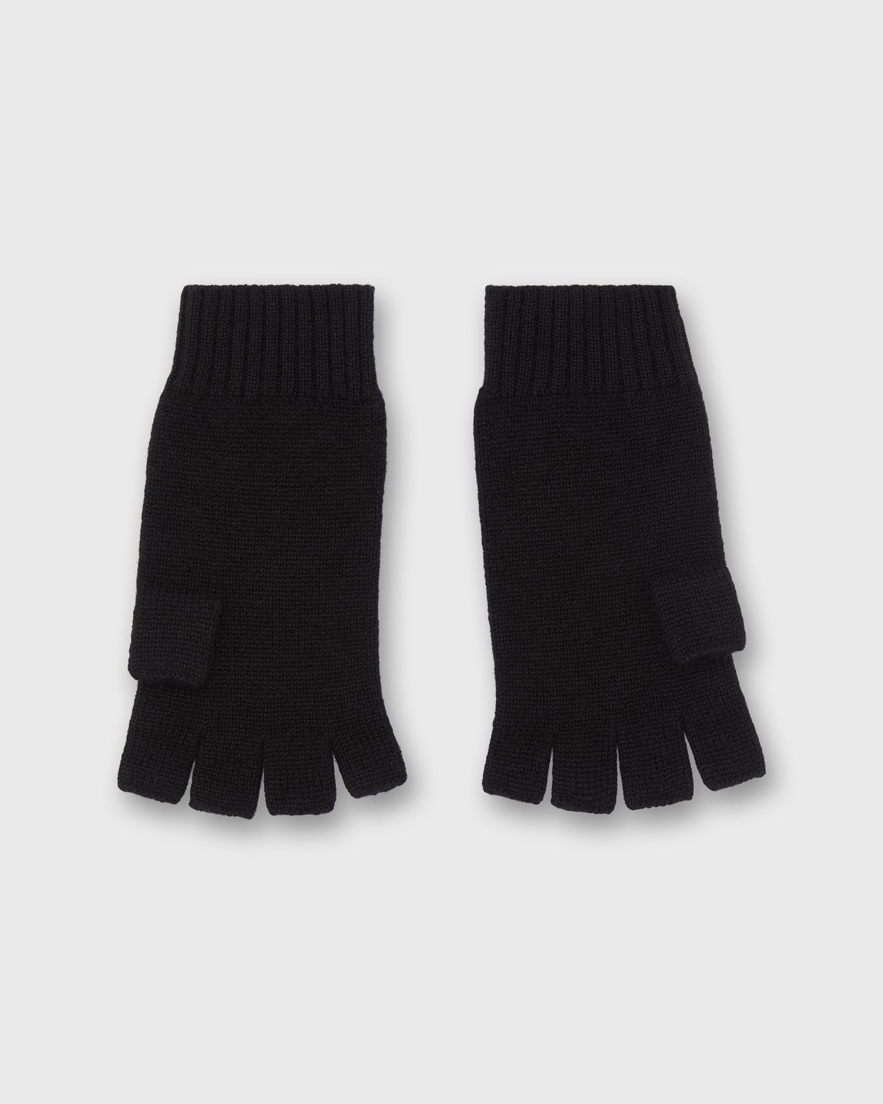 Cashmere Fingerless Gloves in Black