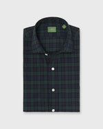 Load image into Gallery viewer, Spread Collar Sport Shirt in Blackwatch Poplin
