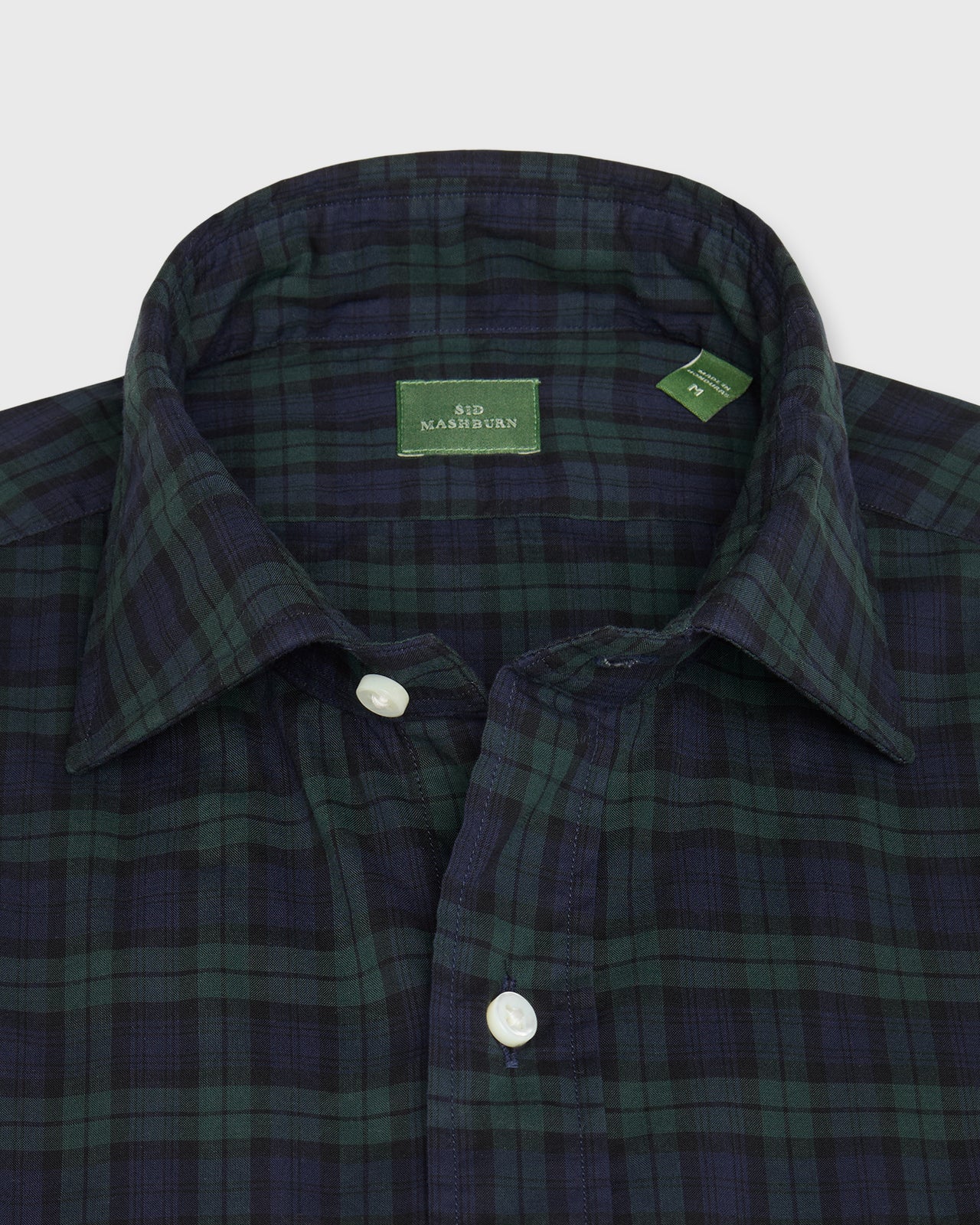 Spread Collar Sport Shirt in Blackwatch Poplin