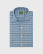 Load image into Gallery viewer, Spread Collar Sport Shirt in Blue/Khaki/Navy Tattersall Flannel
