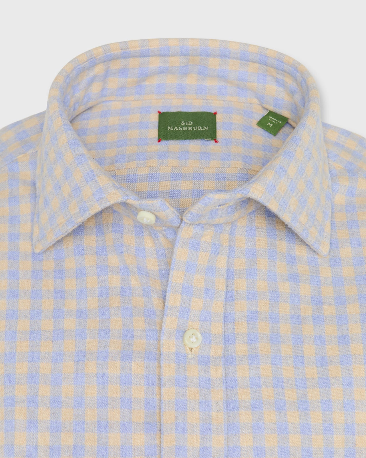 Otto Handmade Sport Shirt in Peri/Sawdust Gingham Flannel