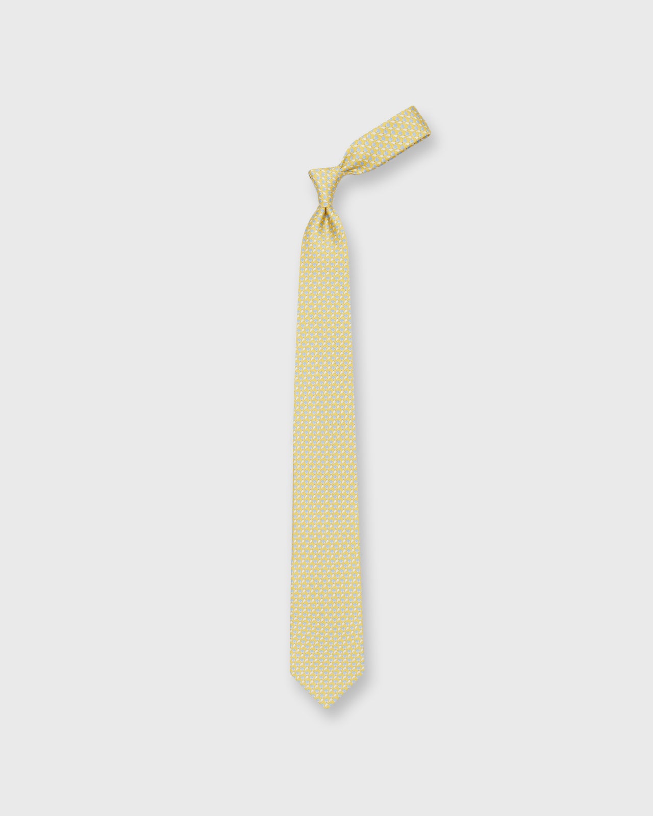 Silk Print Tie in Yellow Fox