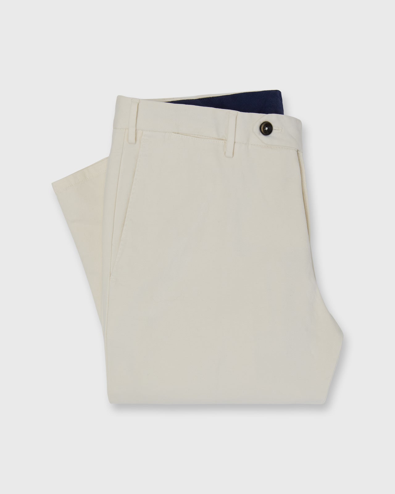 Slim Flat Front Trouser in Natural Stretch Tricotine