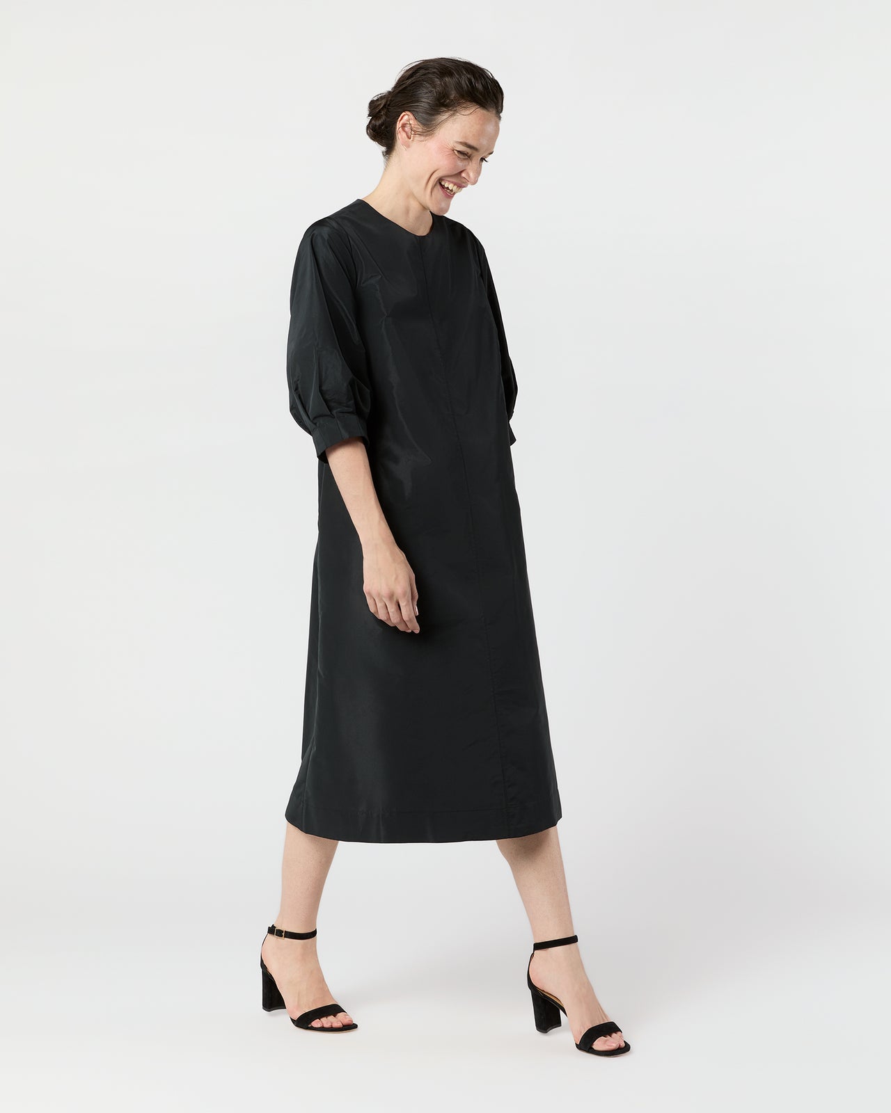 Ophelia Dress in Black Taffeta